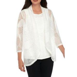 *NEW With TAGS* Kasper Vanilla Ice Cozy Knit Cardigan M